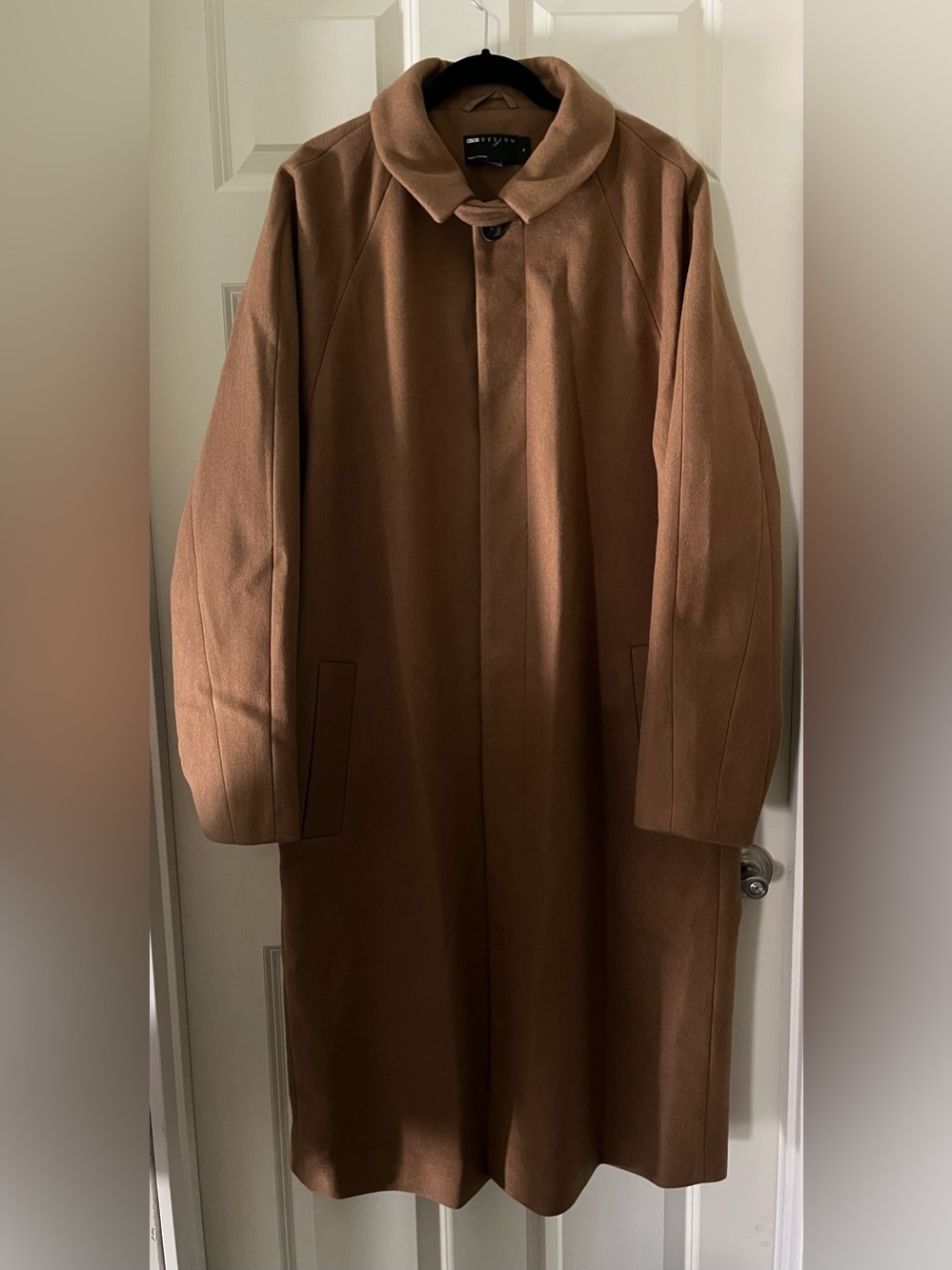 NWT Men’s ASOS DESIGN wool look overcoat in tobacco Fall Winter Classic XL